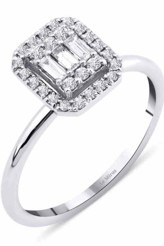 0.31 Karat Pırlanta Baget Yüzük - 1