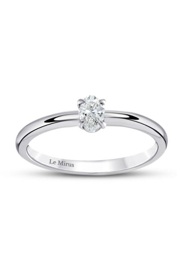 0.50 Karat Pırlanta Oval Tektaş Yüzük - 1