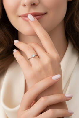 0.40 Karat Pırlanta Tektaş Yüzük - 3