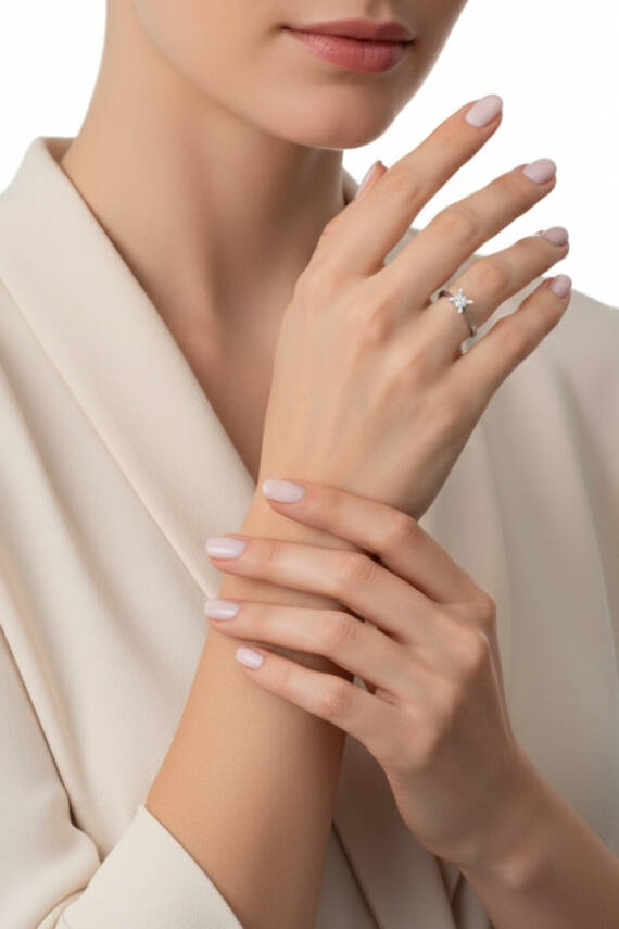 0.50 Karat Pırlanta Tektaş Yüzük - 3